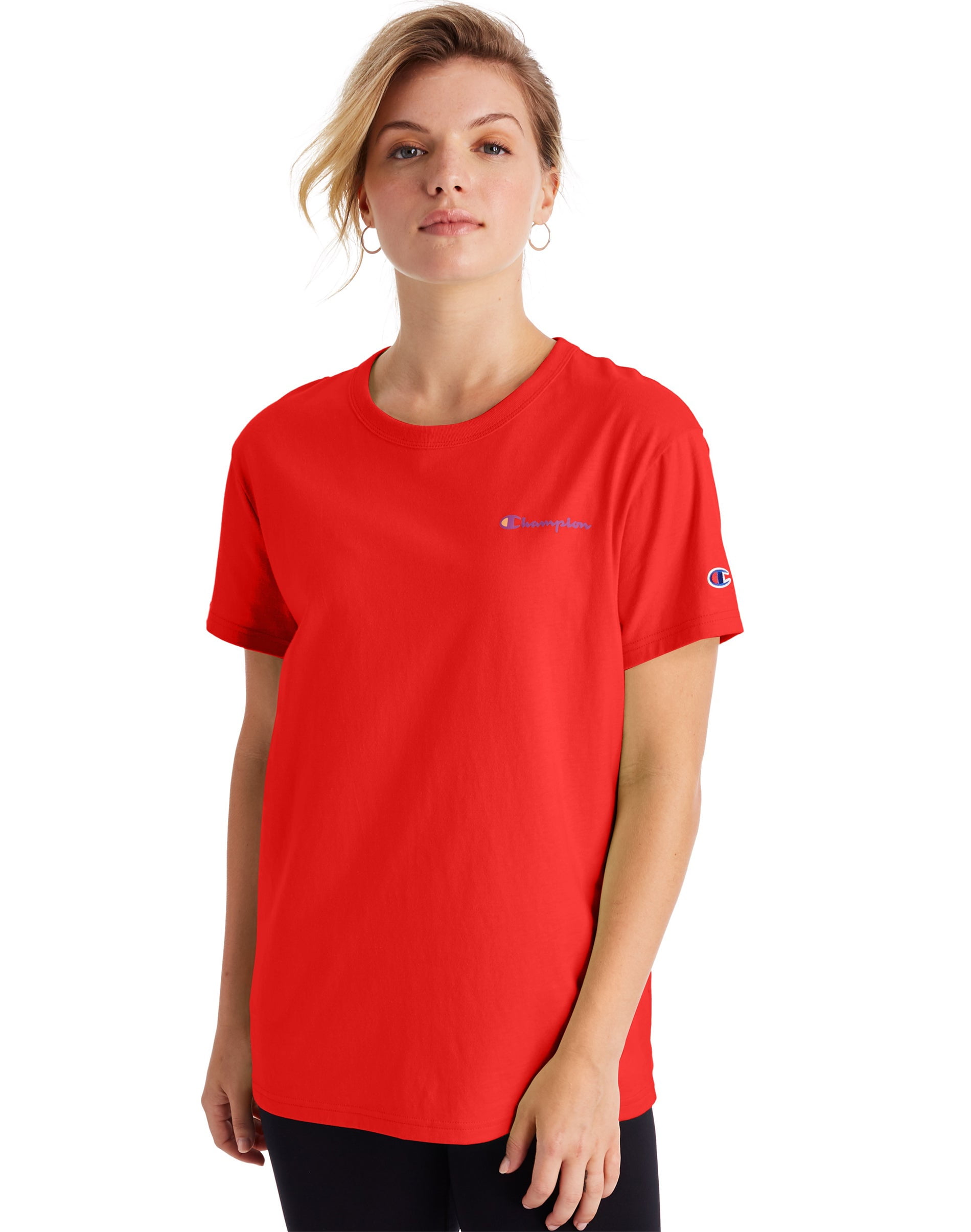 Red champion shirt womens sales
