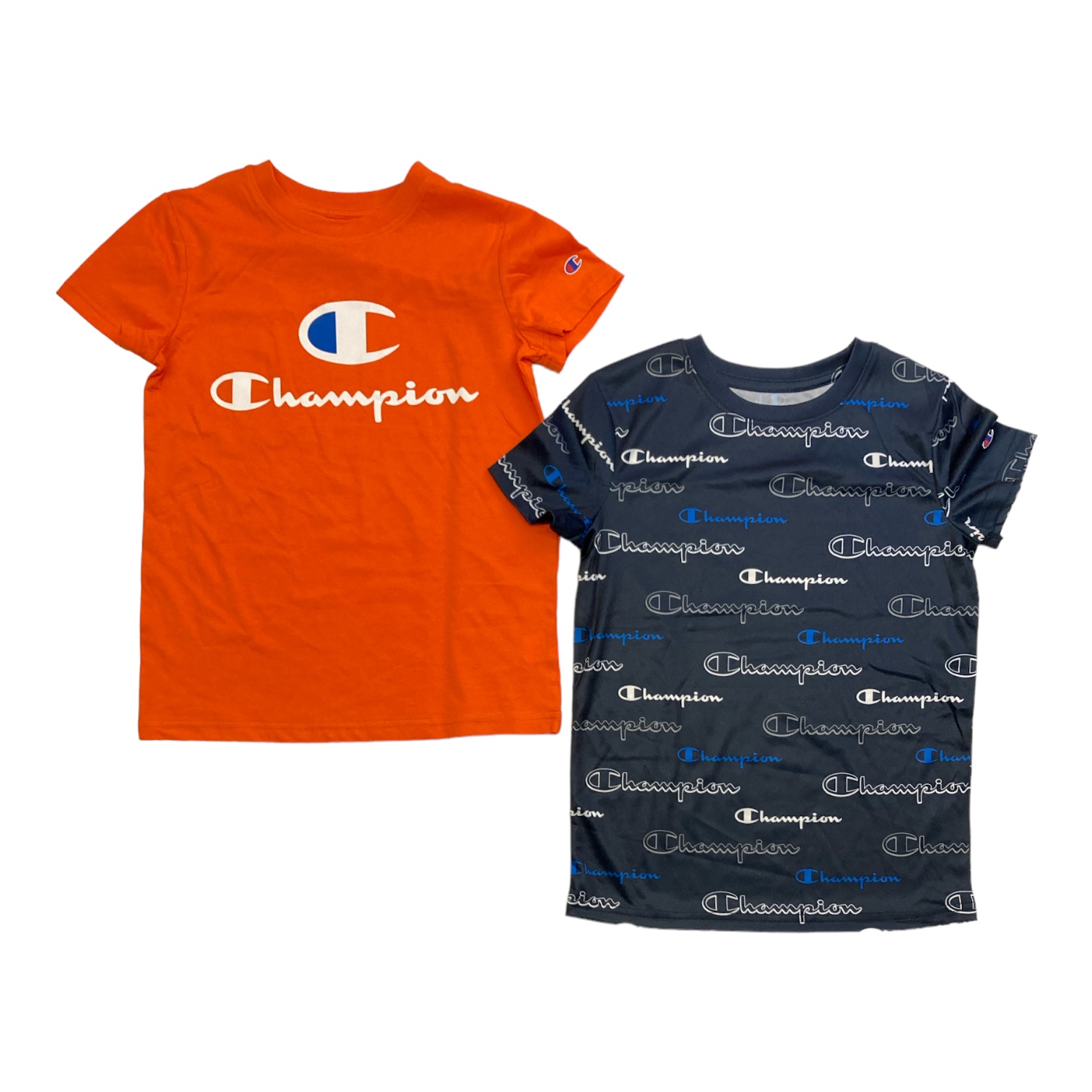 Champion Boys 2 Pack Moisture Wicking UPF 30 Soft Tagless Tees Crayon Orange Navy 14 16 Walmart