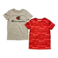 thumbnail image 1 of Champion Boys 2-Pack Moisture Wicking UPF 30 Soft Tagless Tees (Oxford Heather/Scarlet, 10/12), 1 of 1
