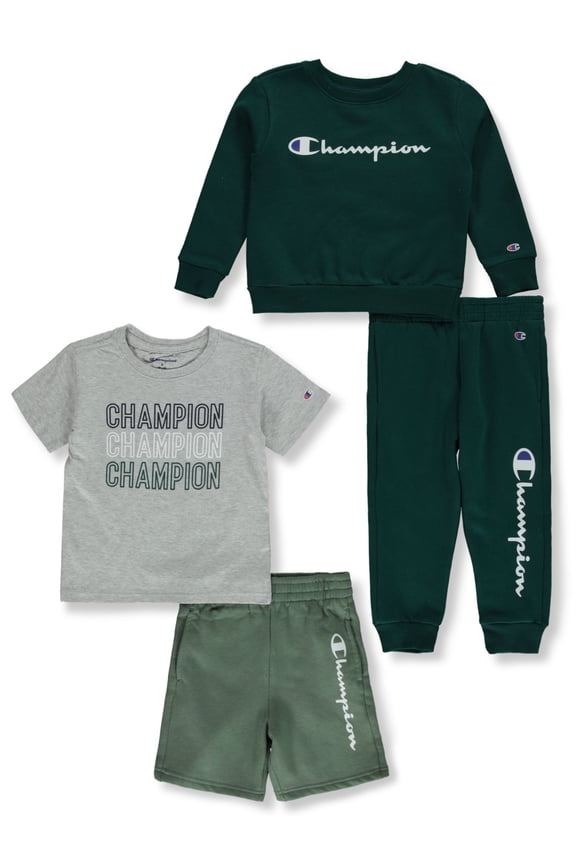 Boys' 4-Piece Joggers Shorts Set Outfit Color: multi Size: 2t