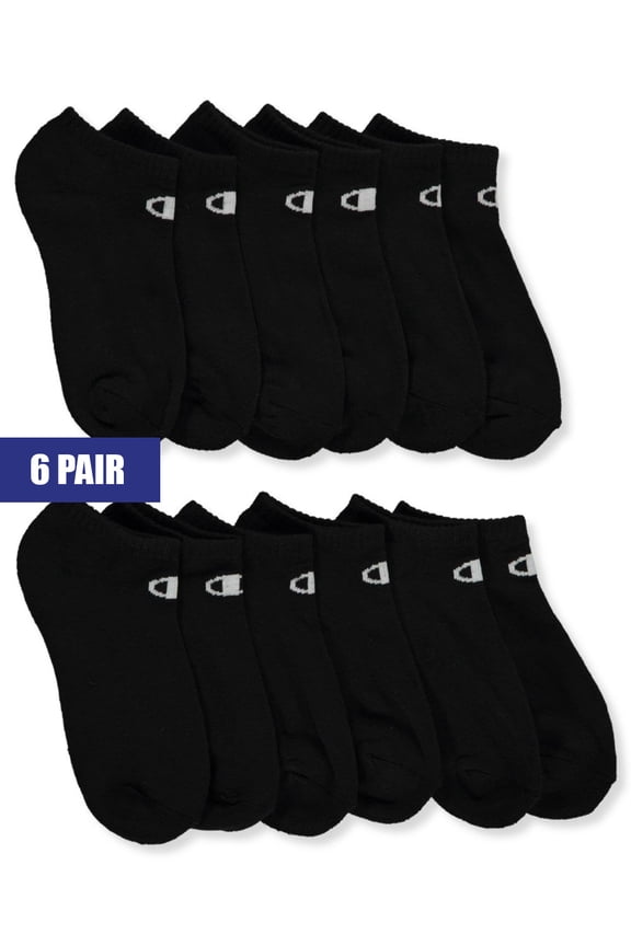 Boys' 6-Pack Ankle Socks - black, 9 - 11 / 7 - 14 years