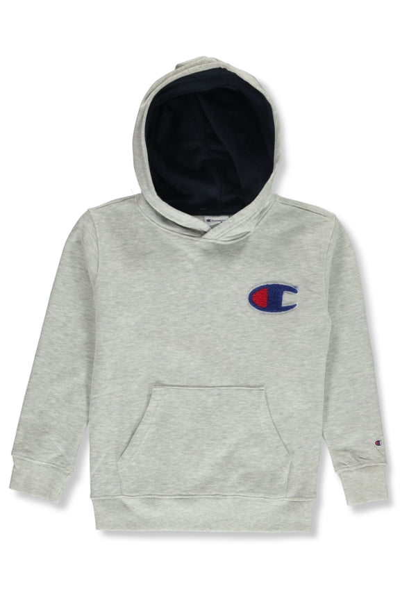 Boys' Chenille Patch Hoodie Color: heather gray Size: 14