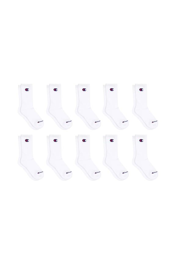 Boys Cushion Performance+ Kid Crew Socks, 10 Pack, Sizes S–L