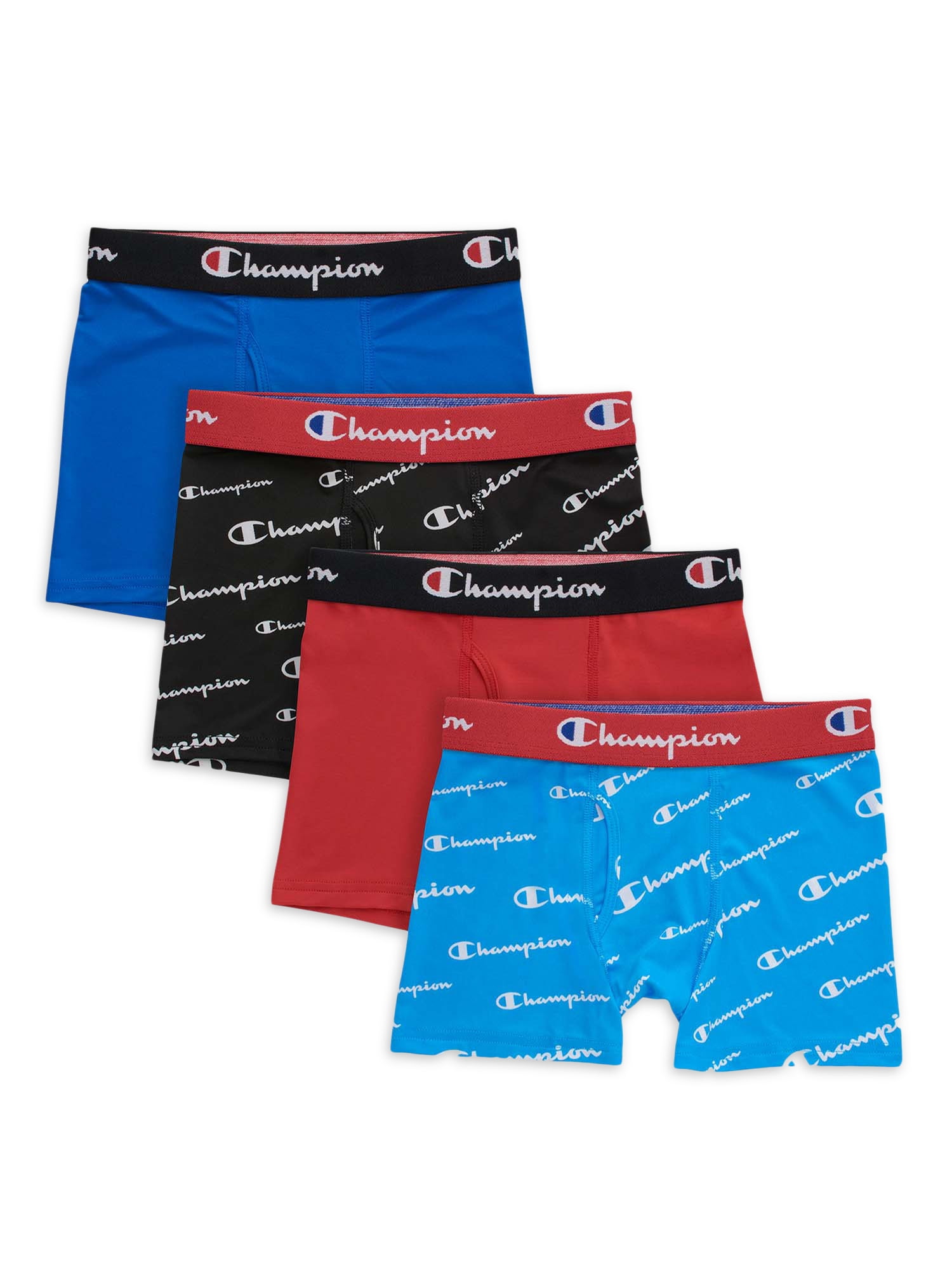 Champion Boys' Everyday Active Stretch Boxer Briefs, 4-Pack, Sizes S-XL 