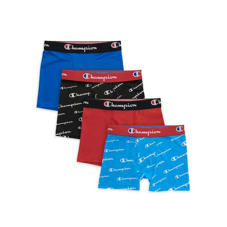 Champion Boys' Everyday Active Stretch Boxer Briefs, 4-Pack, Sizes S-XL
