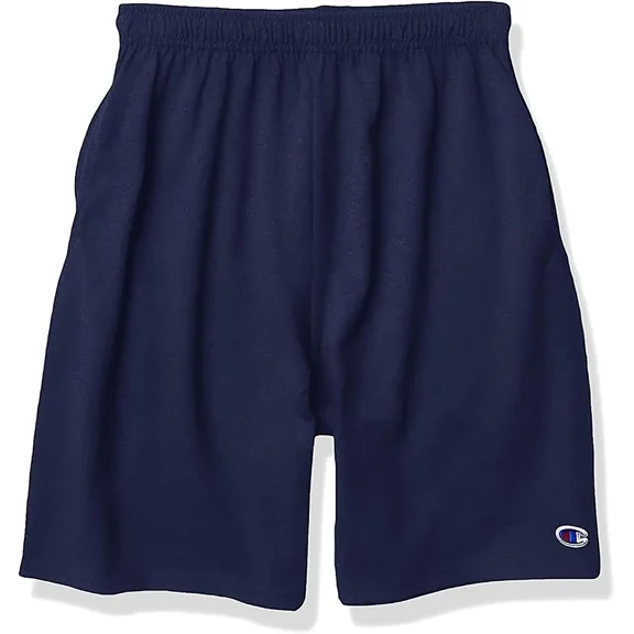 Champion Boys Everyday Cotton Jersey Shorts with Pockets - Navy Blue Color - Sport Shorts for Kids - with Iconic Brand Logo