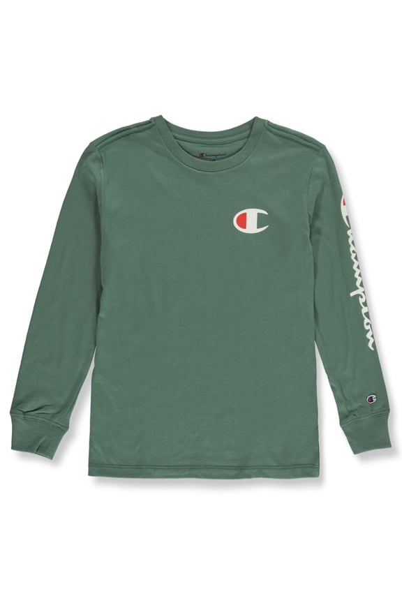 Boys' Long-Sleeve T-Shirt Color: dark green Size: 10 - 12