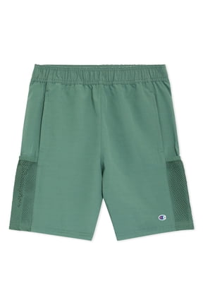 Boys Mesh-Side Woven Shorts with Pockets - Dark Forest - Size Medium