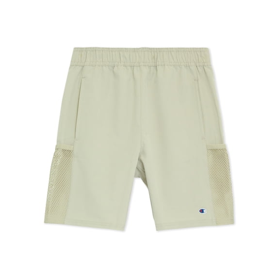 Champion Boys Mesh-Side Woven Shorts with Pockets - Sandstone - Size Large