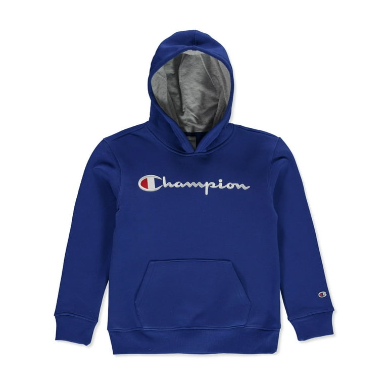 Boys 8 20 Champion Signature Logo Fleece Pull Over Hoodie Color Surf The Web Size SMALL Walmart