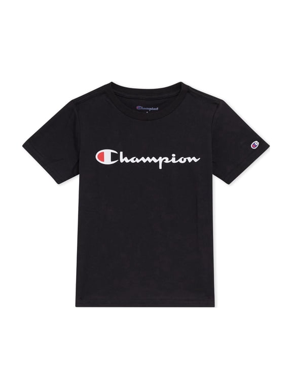 Boys Signature Logo Short Sleeve Tee - Black - Size 6