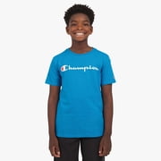 Champion Boys Signature Logo Short Sleeve Tee - Malibu Blue - Size 5