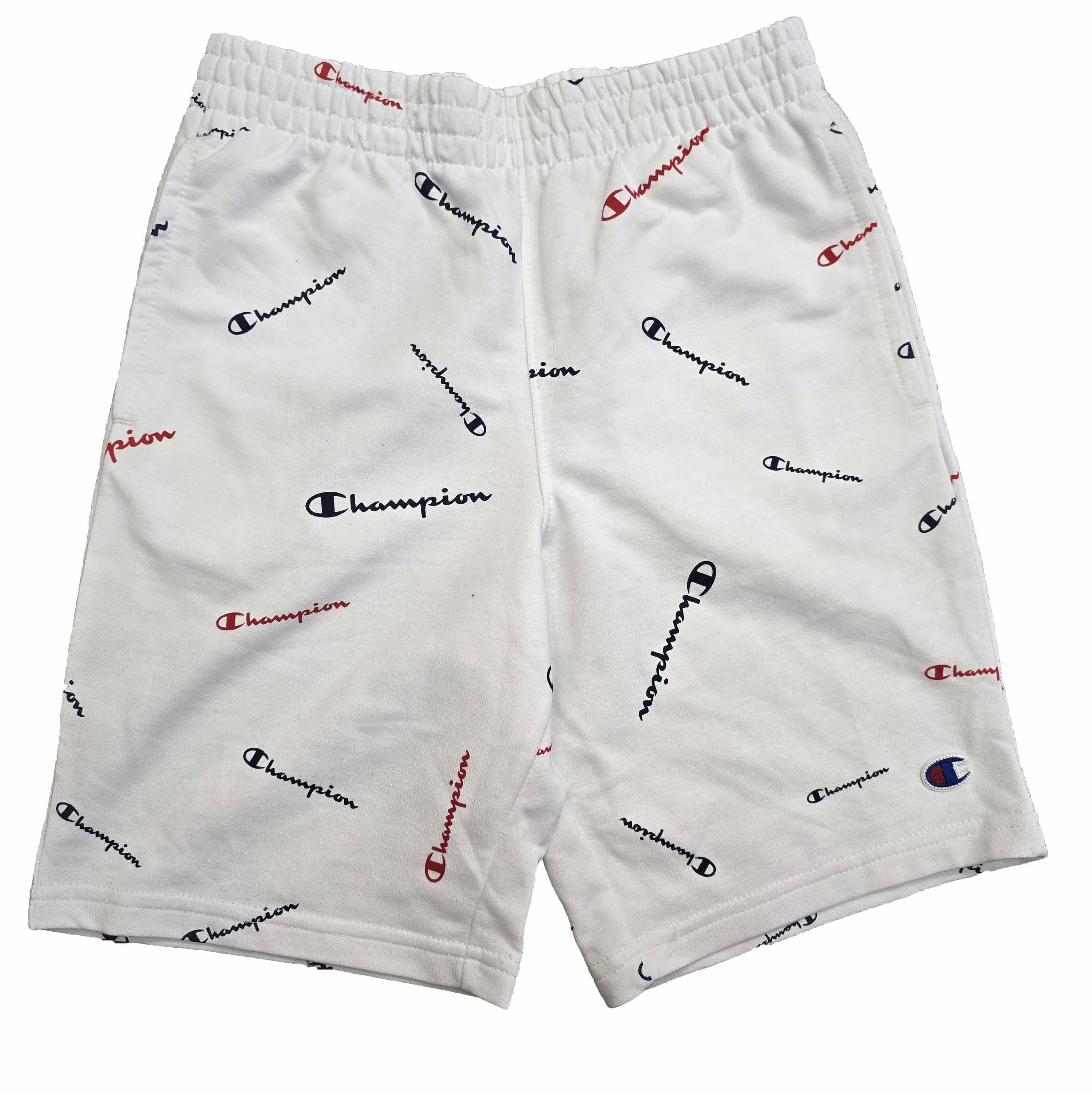 Champion Boys' Tossed Script French Terry Athleisure Shorts