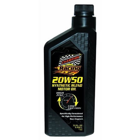 Champion Brands 4111H-EACH 'Racing' 20W-50 Semi-Synthetic Motor Oil - 1 Quart