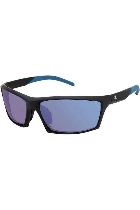 C-Tech Polarized Men's Matte Black Rectangle Sport Wrap Sunglasses - CU514201
