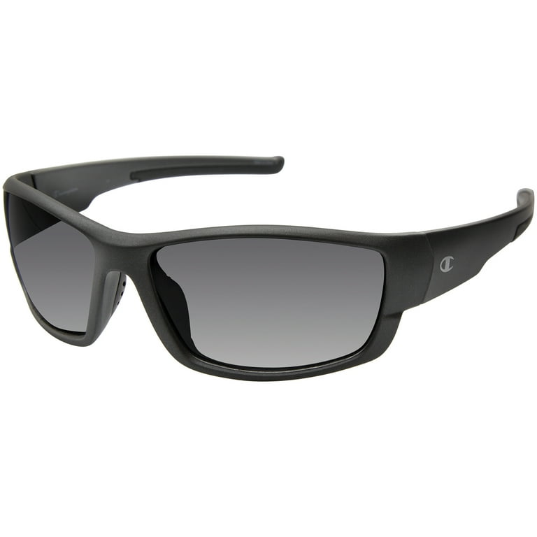 Champion C-Tech Polarized Men's Graphite/Black Lightweight Sport Wrap  Sunglasses with Grey Lens