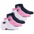 thumbnail image 1 of Champion Children's Socks, 6-Pack - Quarter, Logo, Solid Colour Pink/Weiß/Blau 31-34, 1 of 1