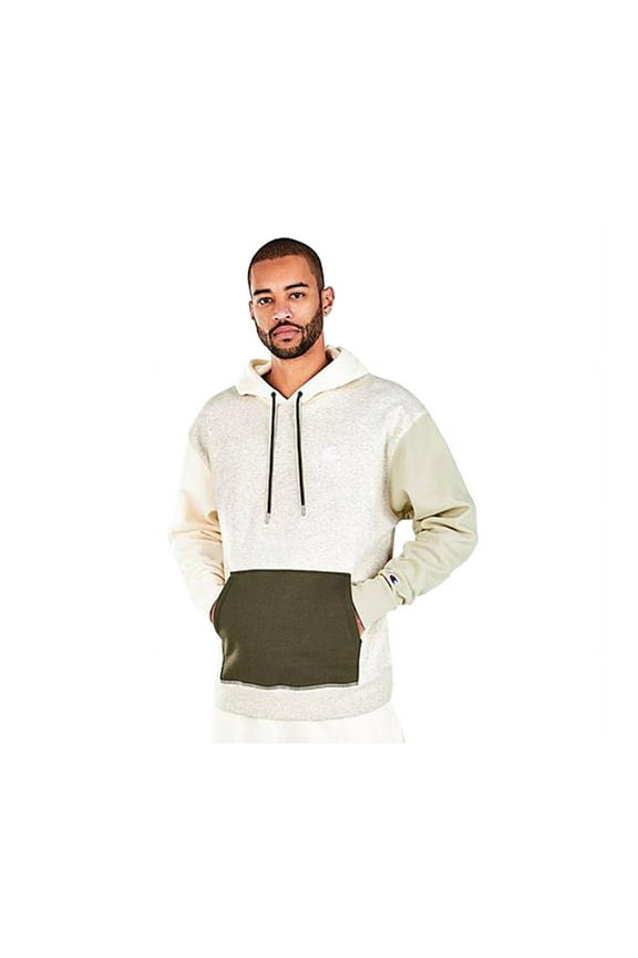 Classic Fleece Blocked Mens Active Hoodies Size XL, Color: Hiker Green/Black