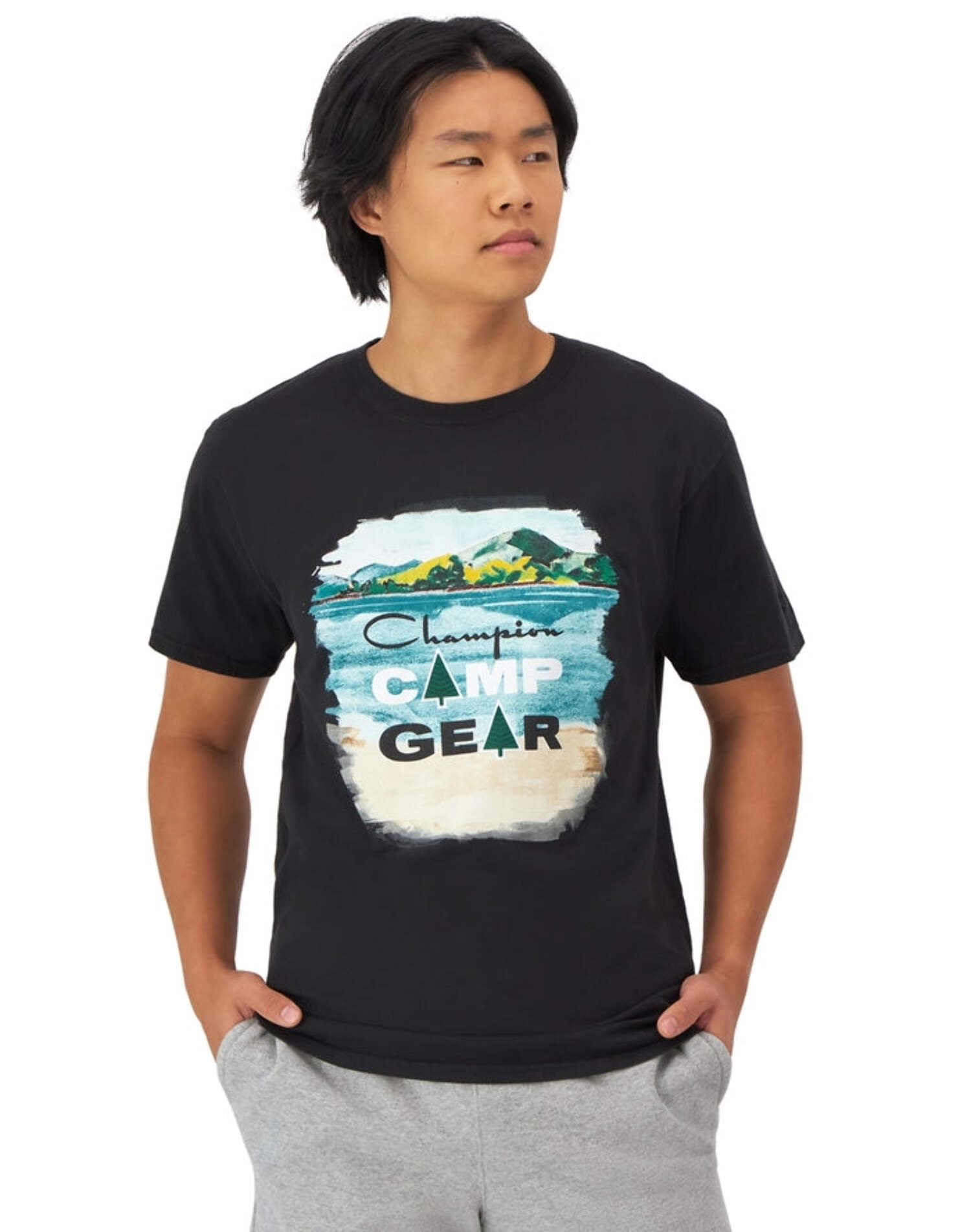 Champion Classic Graphic T-Shirt, Vintage Wash, Camp Gear Comfort Wash ...