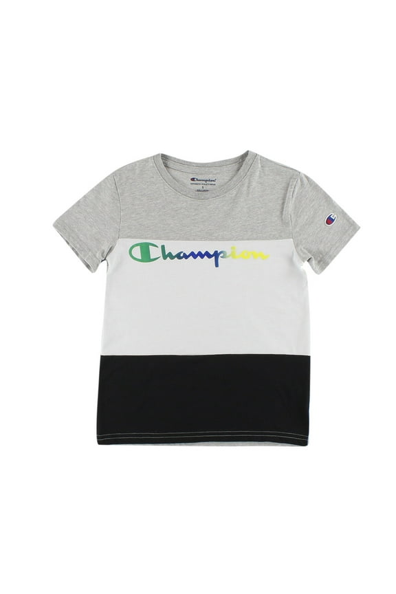 Colorblock Script Boys Active Shirts & Tees Size S, Color: Grey/White/Black