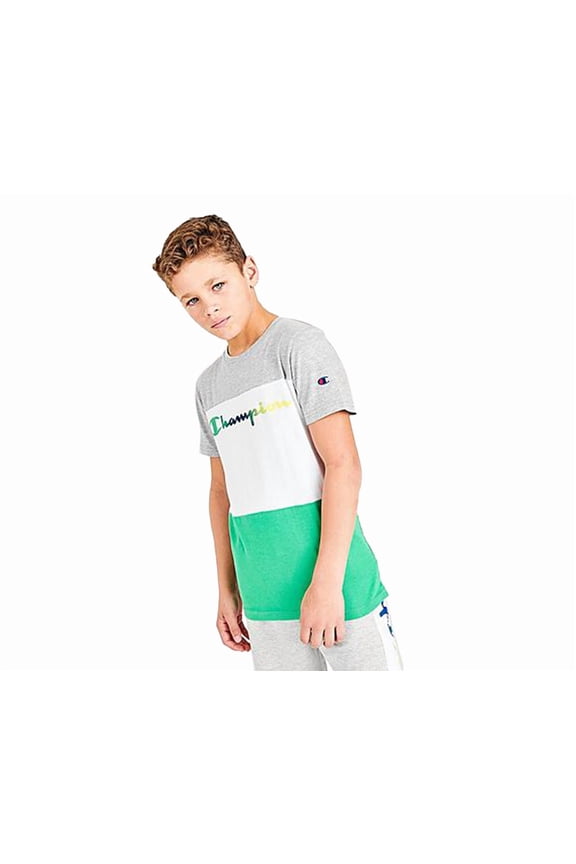 Colorblock Script Boys Active Shirts & Tees Size S, Color: Grey/White