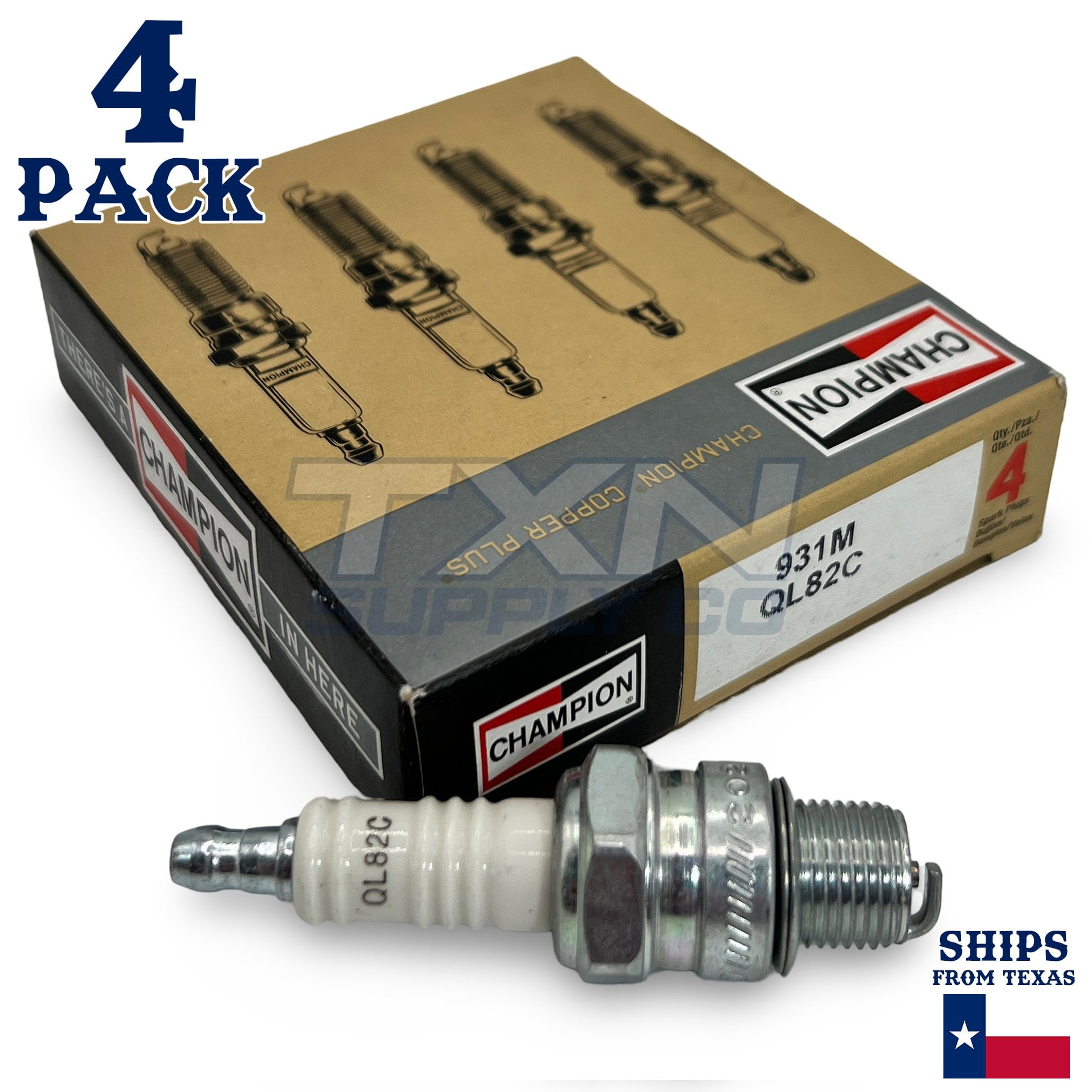 Champion Copper Plus Small Engine 931M Spark Plug Carton of 4 QL82C