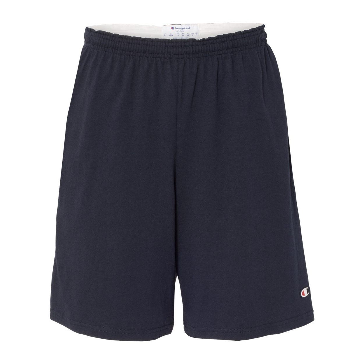 "Champion Cotton Jersey 9"" Shorts with Pockets 8180, Navy, Workwear