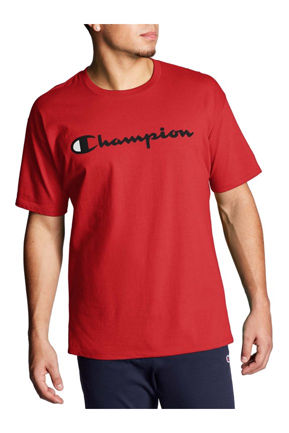 Crew Neck Short Sleeve Script Logo Graphic T Shirt (Men's and Big Men's)
