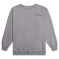 thumbnail image 1 of Champion Crewneck Fleece Sweatshirt for Men's Big and Tall with Script Logo Heather Grey 2X, 1 of 4
