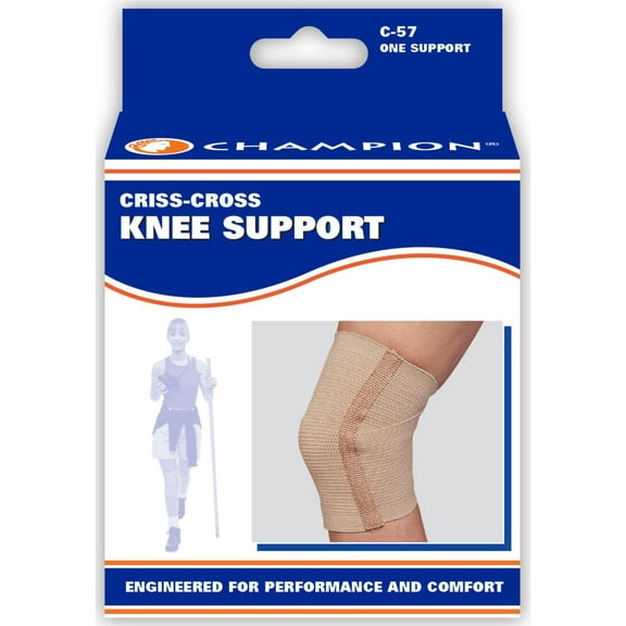 Champion Criss-Cross Knee Support, Beige, Medium