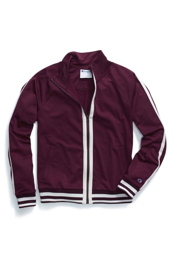 DARK BERRY PURPLE/CHALK WHITE Women's Track Jacket, US Large