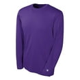 thumbnail image 1 of Champion Double Dry 4.1 oz. Long-Sleeve Interlock T-Shirt (CW26) Purple, XL, 1 of 5