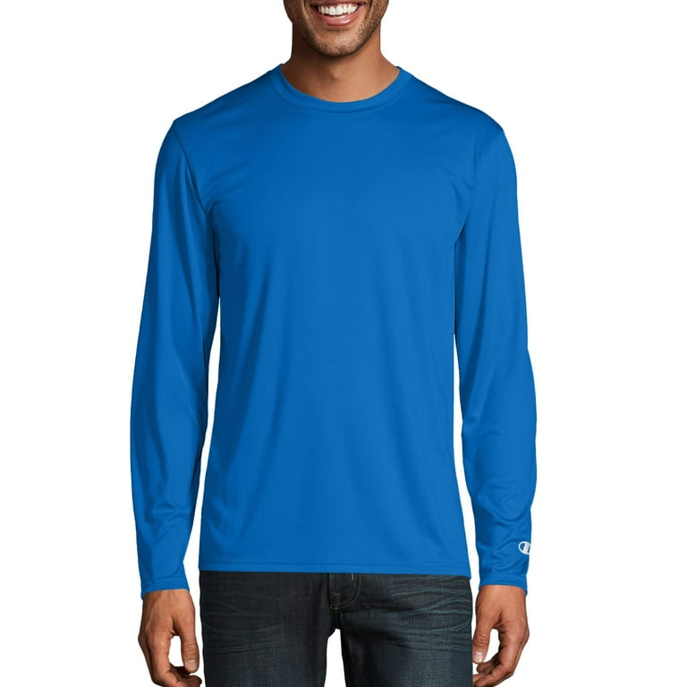 Champion Double Dry 4.1 oz. Long Sleeve Interlock T Shirt CW26 Royal Blue XL