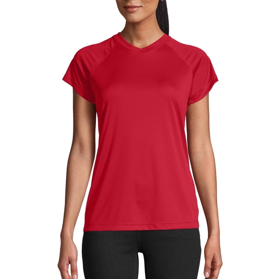 Champion Double Dry 4.1 oz. V-Neck T-Shirt (CW23) Scarlet, 2XL