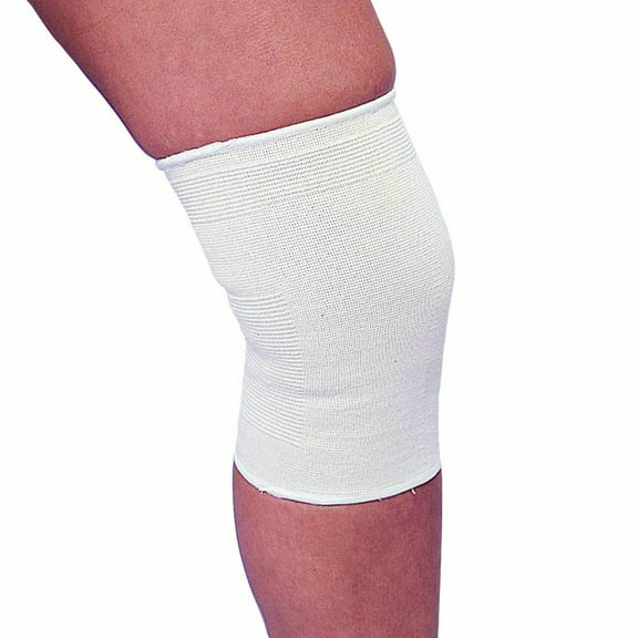 Champion Firm Elastic Knee Support, White, Small