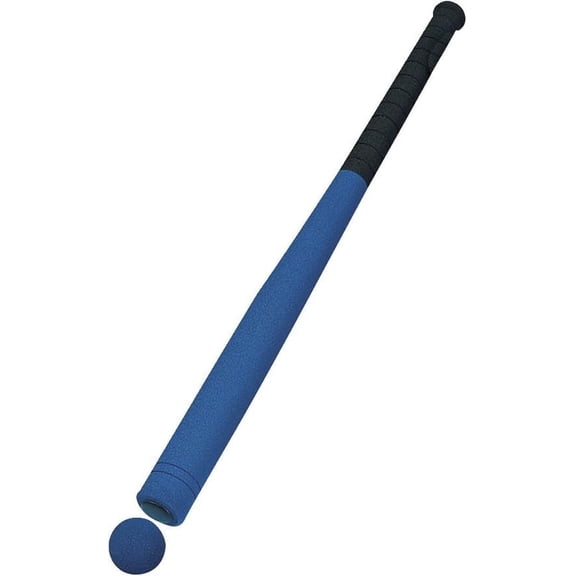 Champion Sports Foam Covered Bat And Ball Combo - Thick Foam Barrel and Grip - Soft Foam for Safety - Foam Ball Included - For All Ages - 27" Length
