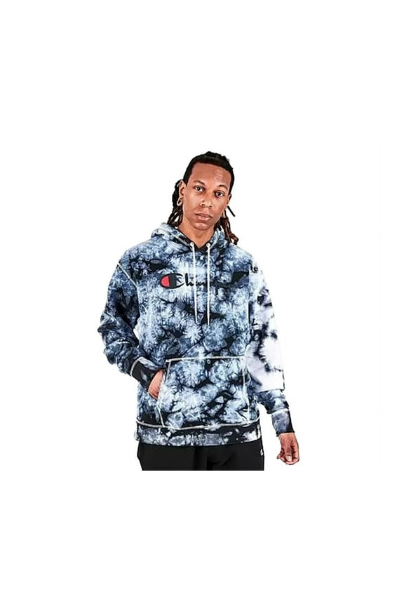 Galaxy Dye Script PO Fleece Mens Active Hoodies Size M, Color: Multi