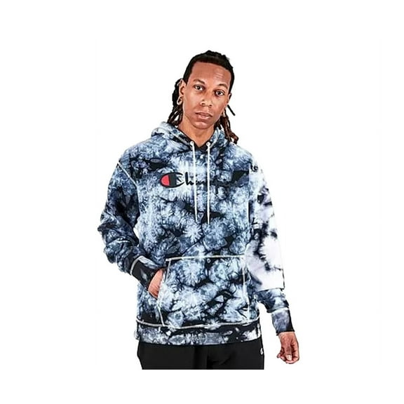 Champion Galaxy Dye Script PO Fleece Mens Active Hoodies Size S, Color: Multi