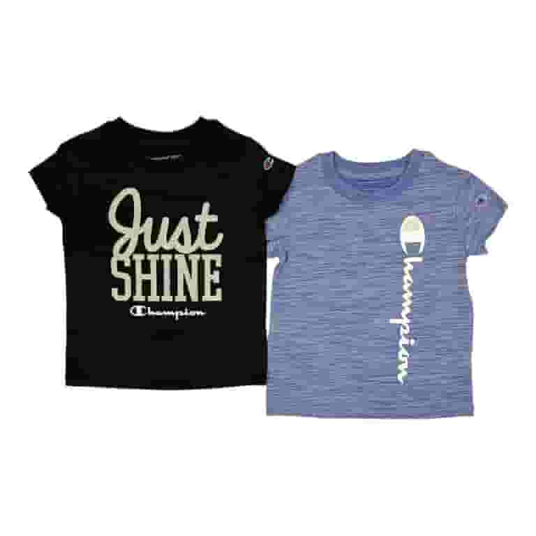 Girls Blue Champion Tee Champion Girl's Pack Polyester Cotton