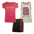 thumbnail image 1 of Champion Girl's 3 Piece Polyester Tee, Cotton Tank & Short Set (Knockout Pink/White/Black, 18M), 1 of 1