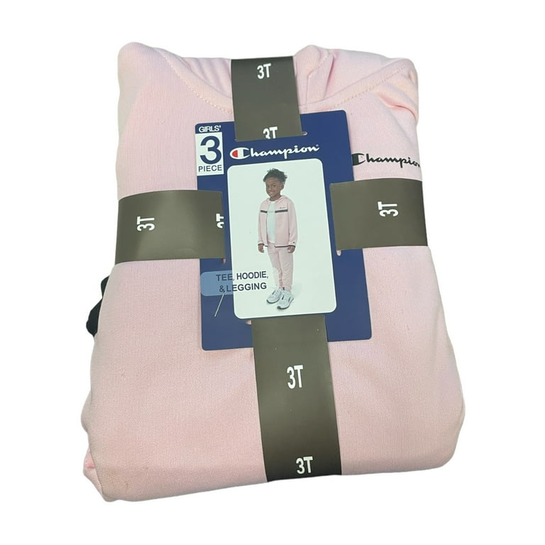 Champion Girl s Heavyweight 2 Piece Hoodie Jogger Active Set Light Pink White 18M