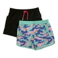 thumbnail image 1 of Champion Girls' 2 Pack Active Stretch Comfort Shorts (Aruba Blue/Black, 10/12), 1 of 1