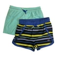 thumbnail image 1 of Champion Girls' 2 Pack Active Stretch Comfort Shorts (Black/Blue, 14/16), 1 of 1