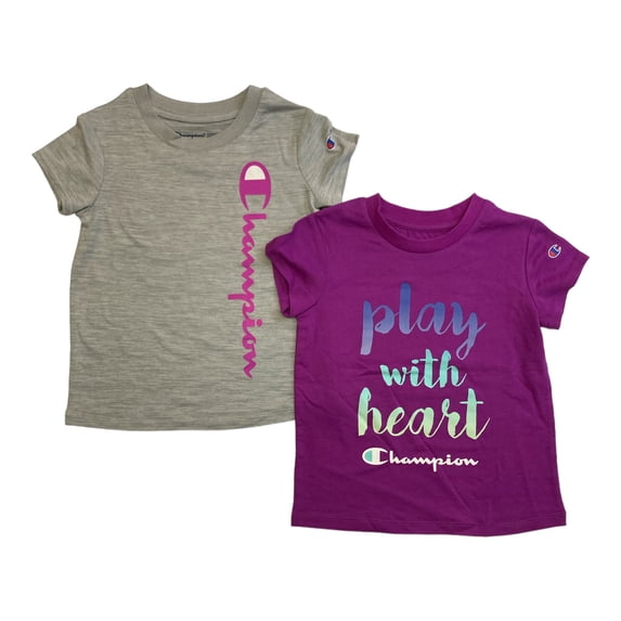 Champion Girls 2-Pack Active Wear UPF 30 Moisture Wicking T-shirts
