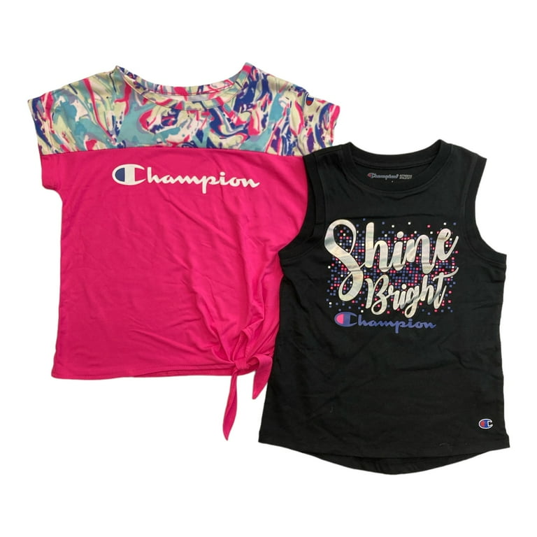 Champion Girls 2 Pack Active Wear UPF 30 Moisture Wicking T shirts