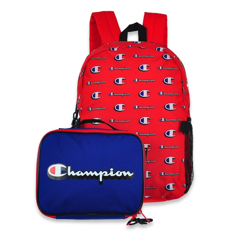 Champion Girls 2 Piece Backpack With Lunchbox Set red blue one size