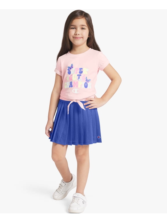 Girls Graphic Tee and Mesh Skort Set - Fairy Tale - Size 4