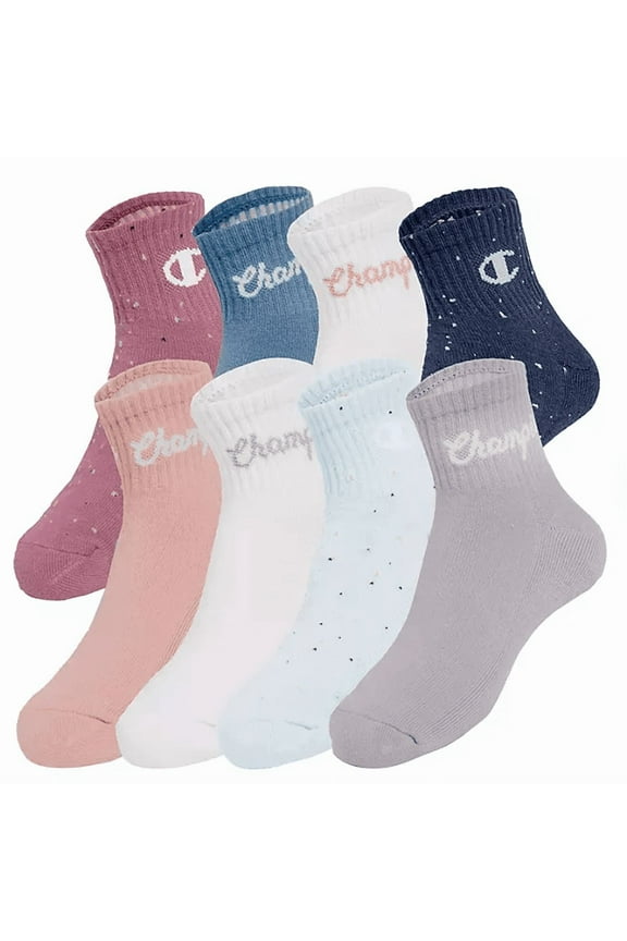 Girls 8-Pack Quarter Sock - Pink Color Pack Assortment