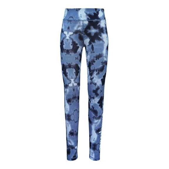Champion Girls BLACK All Over Print Tie-Dye Print Leggings S
