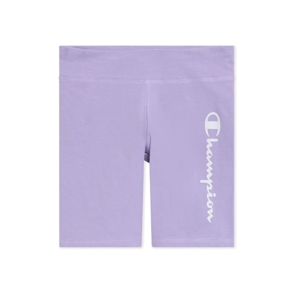 Champion Girls Biker Shorts 2-Pack, 7-Inch - Lavender - Size Large